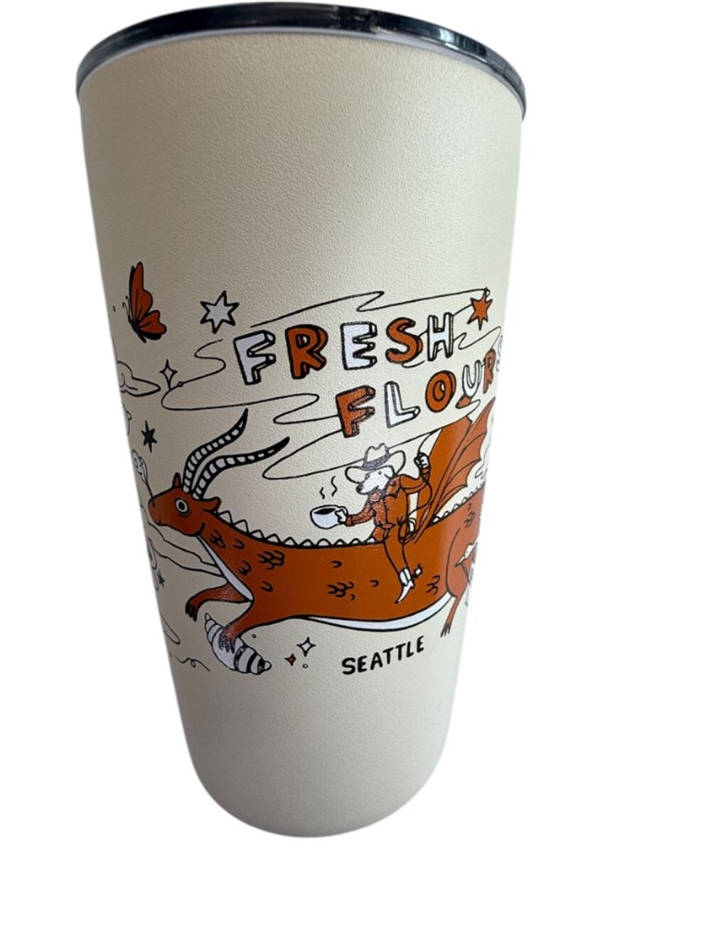 MIIR Coffee Tea Travel Cup with Lid, Stainless Steel, Plastic FRESH FLOURS Cafe